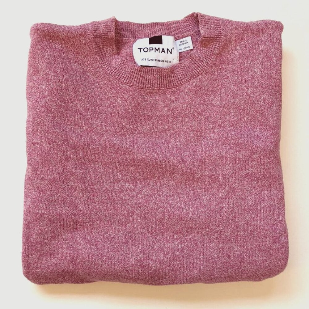 Topman | Heathered Pink Twist Essential Sweater | S